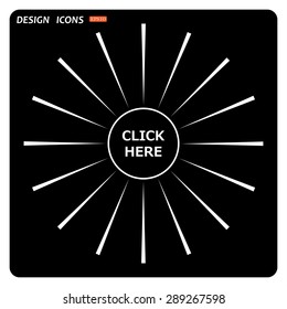 click here. icon. vector. Flat design style.