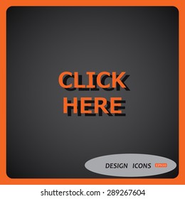click here. icon. vector. Flat design style.