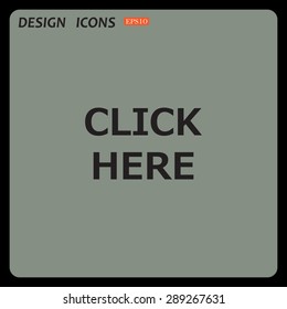 click here. icon. vector. Flat design style.