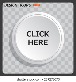 click here. icon. vector. Flat design style.
