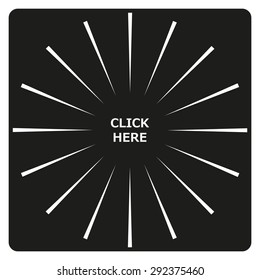 click here. icon. vector. Flat design style.