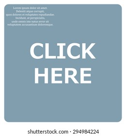 click here. icon. vector. Flat design style.