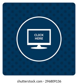 click here. icon. vector. Flat design style.