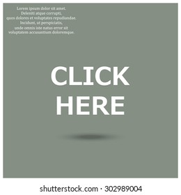 click here. icon. vector. Flat design style.