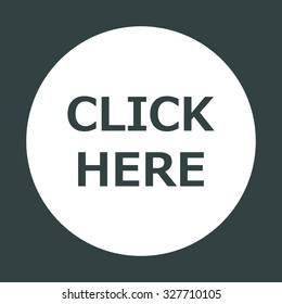 click here. icon. vector. Flat design style.