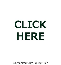 click here. icon. vector. Flat design style.