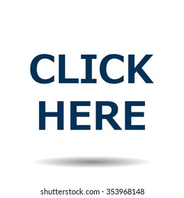 click here. icon. vector. Flat design style.