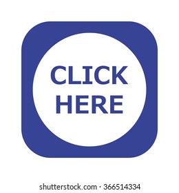 click here. icon. vector. Flat design style.