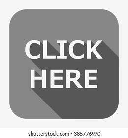 click here. icon. vector. Flat design style.