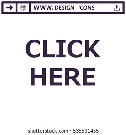 Click Here Icon Vector flat design style