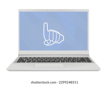 Pulse aquí (icono). ilustración vectorial