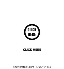 click here icon vector. click here sign on white background. click here icon for web and app