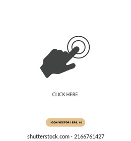 haga clic aquí iconos símbolos vectores elementos para la web infográfica