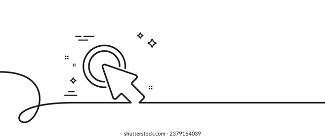 Klicken Sie hier, um das Zeilensymbol anzuzeigen. Kontinuierlich eine Linie mit curl. Drücken Sie das Knopfzeichen. Webcursorsymbol. Klicken Sie hier ein kurzes Band. Loop-Kurve Muster. Vektorgrafik