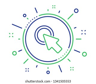 Click here line icon. Push the button sign. Web cursor symbol. Quality design elements. Technology click here button. Editable stroke. Vector