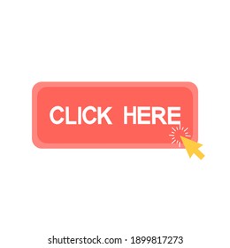 Click here and mouse cursor on white background.