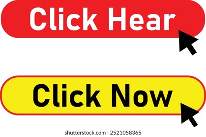Click here and click now web buttons set.