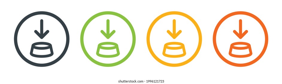 Click here on button with arrow icon sign. Vector illustration