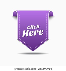 Click Here Purple Vector Icon Design