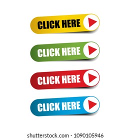 Click here Realistic,Sticker and Tag set -vector illustration 