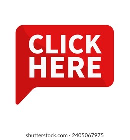 Click Here In Red Rectangle Shape For Sale Promotion Business Marketing Social Media Information
