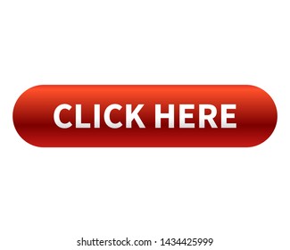 Click here red square 3d realistic isolated web button. click here button. click here. click here sign. - Vector