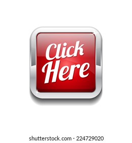 Click Here Red Vector Icon Button