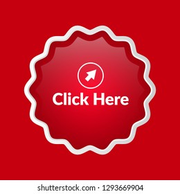 click here - round glossy button