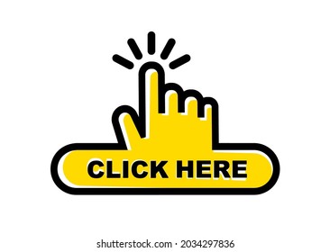click here sign on white background