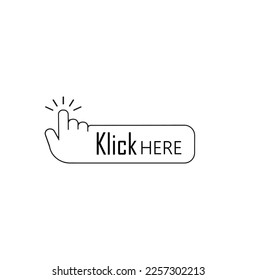 click here sign on white background