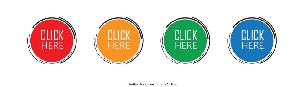 Click here sign on white background