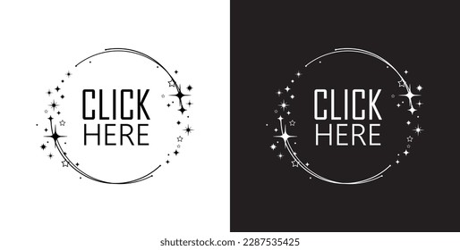 Click here sign on white background