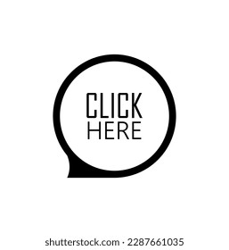 Click here sign on white background