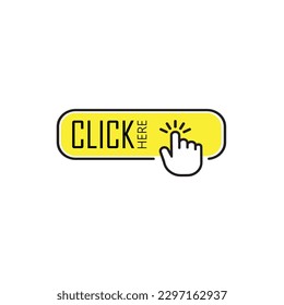 Click here sign on white background