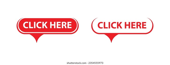 Click here sign on white background