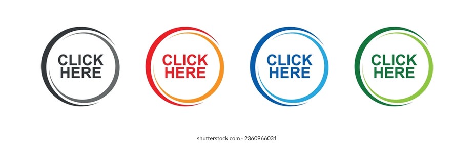 Click here sign on white background