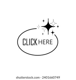 Click here sign on white background