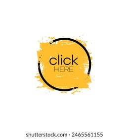 Click here sign on white background