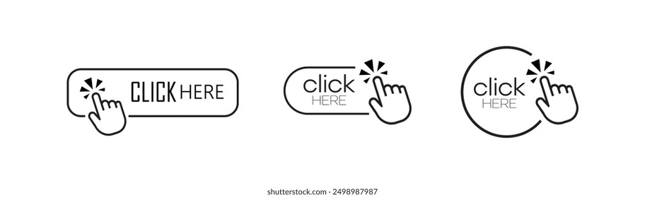 Click here sign on white background