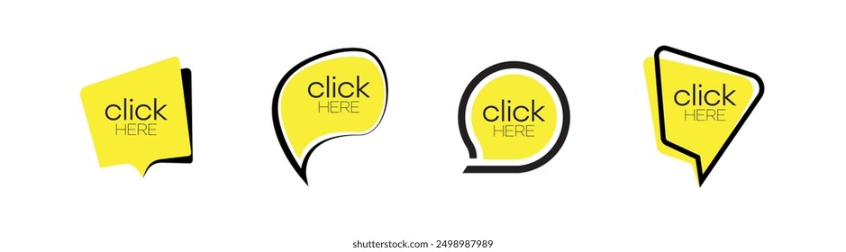 Click here sign on white background