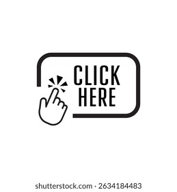 Click here sign on white background