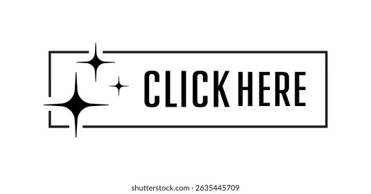 Click here sign on white background