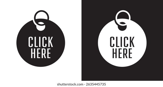 Click here sign on white background
