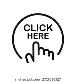 Click here sign on white background