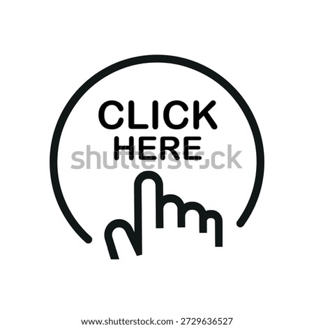 Click here sign on white background