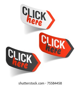 Click Here Sign. Vector.