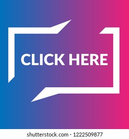 click here sign,label. click here speech bubble. features tag sign,banner