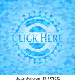 Click Here sky blue mosaic emblem