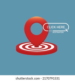 Click here target destination design, Digital marketing illustration.