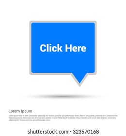 Click Here Text Realistic Speech Bubble